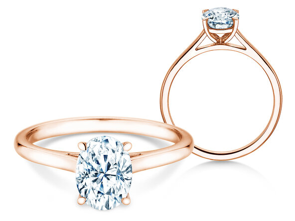Diamantring Oval Cut in Roségold