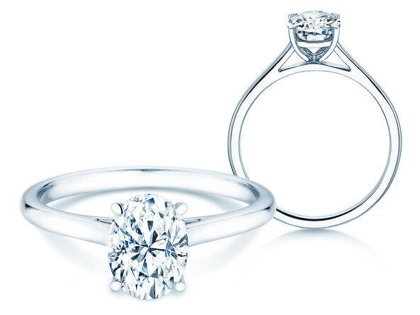 Diamantring Oval Cut in Weißgold