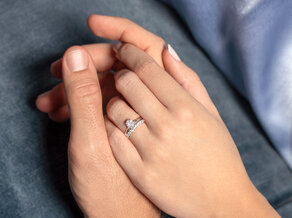Diamantring Oval Cut in 9K Weißgold mit Diamant 1,00ct