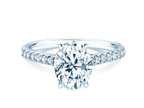 Diamantring Oval Hidden Halo Pavé