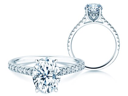 Diamantring Oval Hidden Halo Pavé