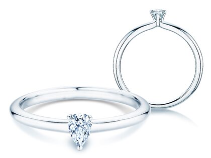 Diamantring Pear Clean in 9K Weißgold mit Diamant 0,25ct