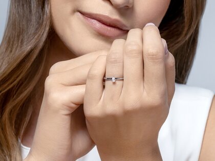 Diamantring Pear Clean in 9K Weißgold mit Diamant 0,25ct