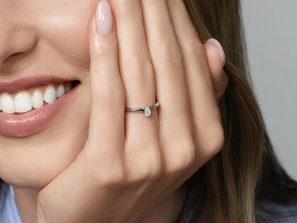 Diamantring Pear Clean in 9K Weißgold mit Diamant 0,25ct