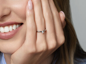 Diamantring Pear Clean in 9K Weißgold mit Diamant 0,25ct