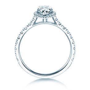 Verlobungsring Pear Halo Pavé