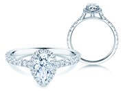 Ring Pear Halo Pavé Labordiamant
