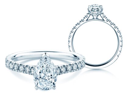 Diamantring Pear Pavé