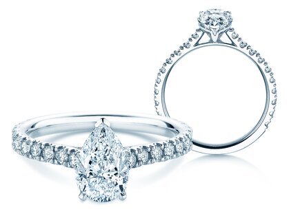 Diamantring  Pear Pavé