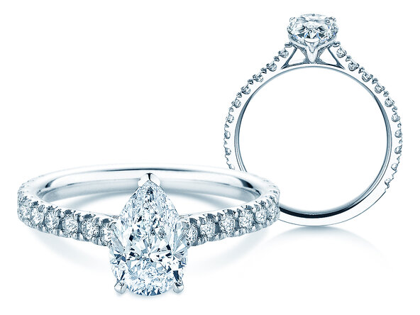 Diamantring Pear Pavé