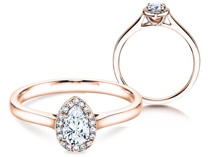 Diamantring Pear Shape in Roségold