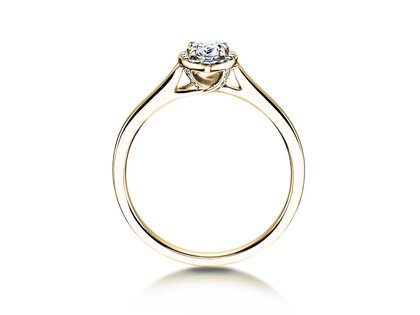 Diamantring Pear Shape in Gelbgold