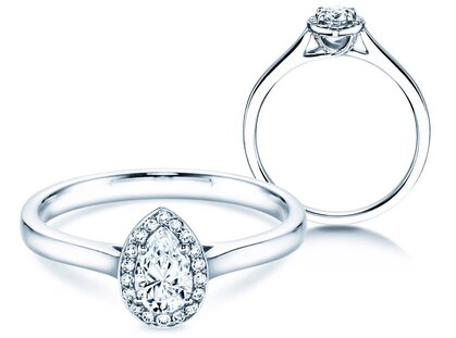 Diamantring Pear Shape in Platin