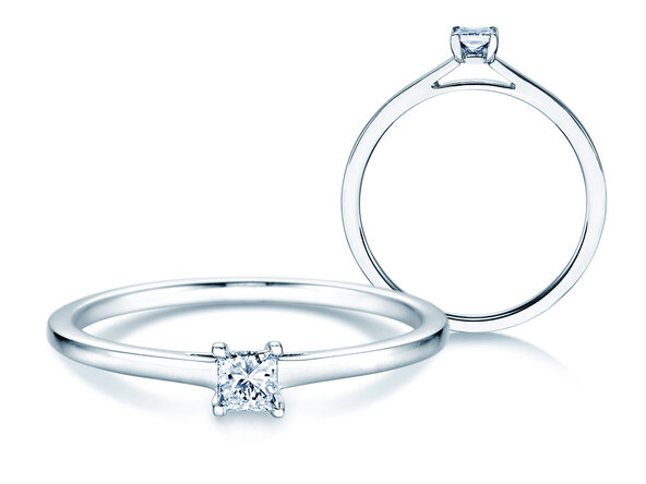 Ring Princess in Weißgold