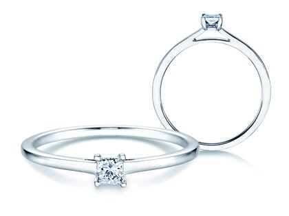 Diamantring Princess in 9K Weißgold mit Diamant 0,25ct