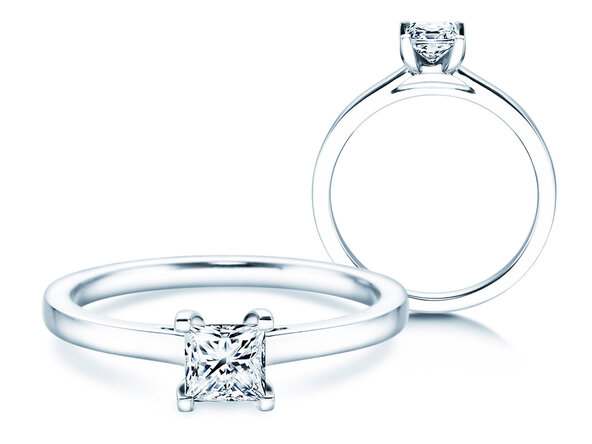 Diamantring Princess in Silber