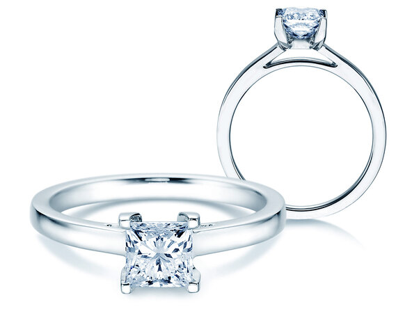 Diamantring Princess in 9K Weißgold mit Diamant 1,00ct