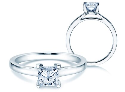 Verlobungsring Princess in 14K Weißgold mit Diamant 1,00ct