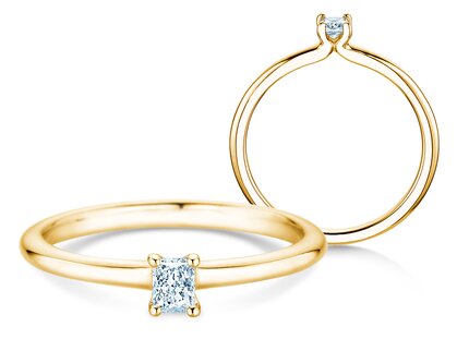 Diamantring Radiant Clean in 18K Gelbgold mit Diamant 0,16ct G/SI