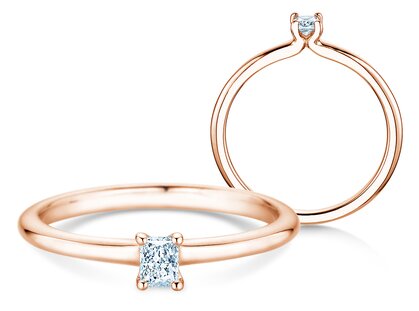 Diamantring Radiant Clean in 18K Roségold mit Diamant 0,16ct G/SI