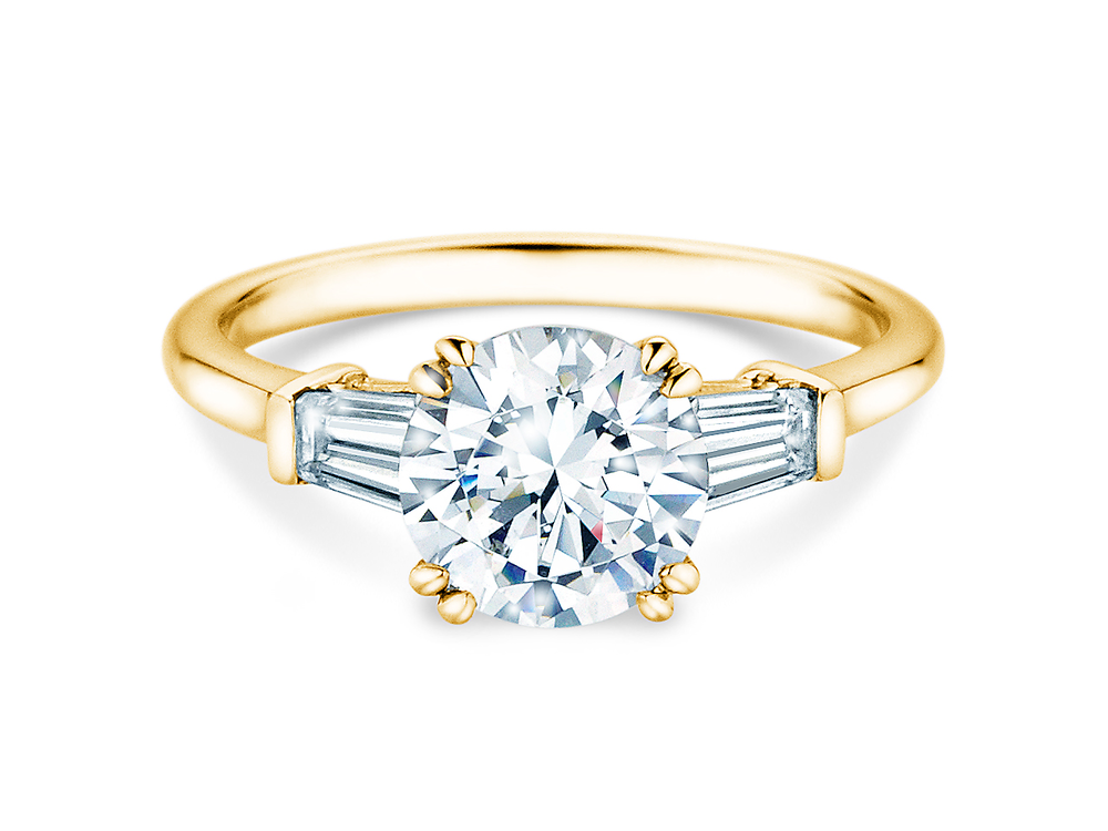 Ring Brilliant Tapered Baguette in 9K Gelbgold mit Labordiamanten 1,40ct E/VS