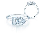 Ring Toi et Moi Emerald & Heart  Labordiamant