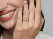 Diamantring Toi et Moi Pear & Emerald