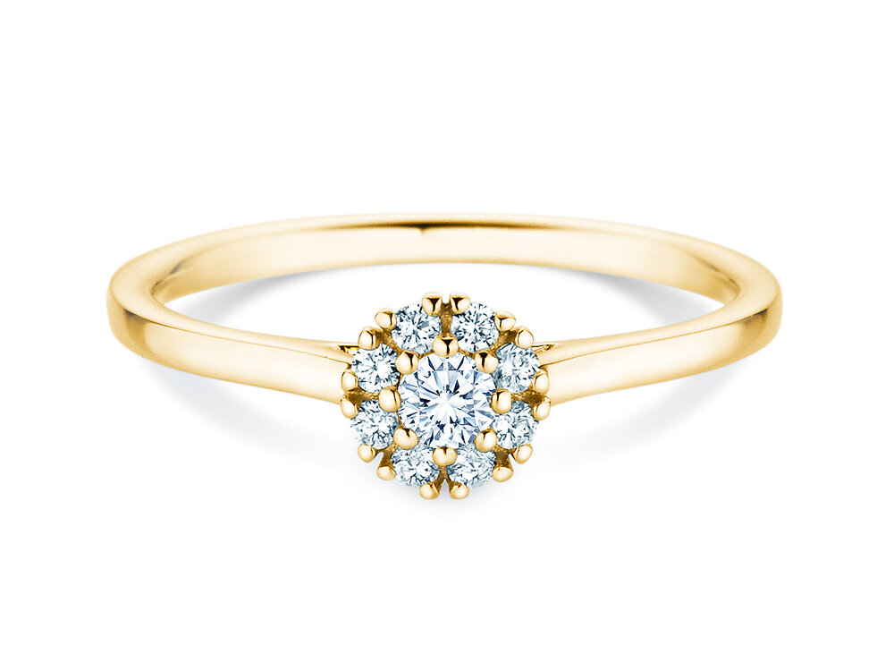 Diamantring Bloom in 18K Gelbgold mit Diamanten 0,22ct G/SI