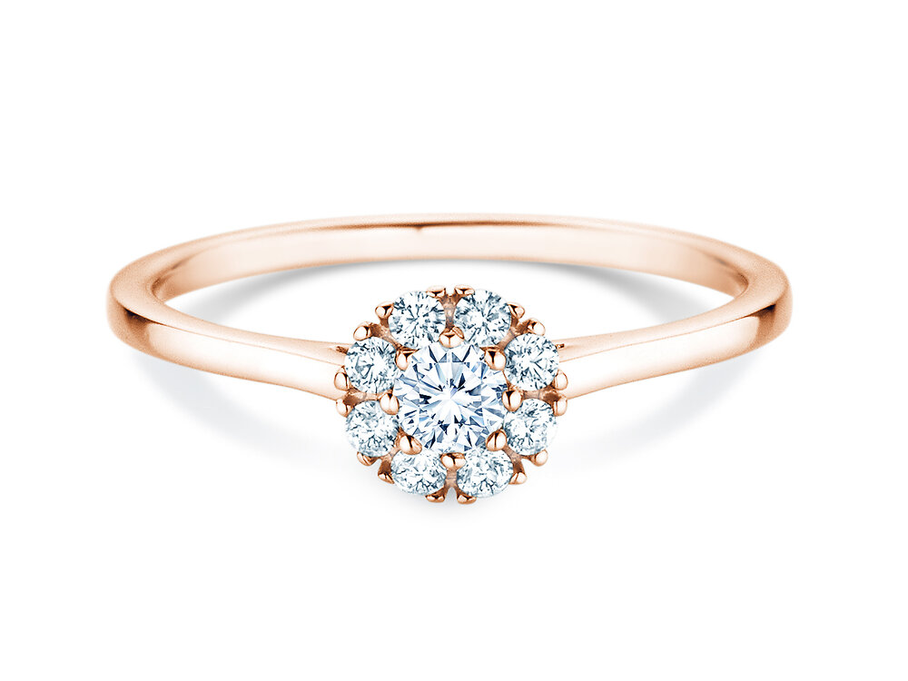 Diamantring Bloom in 9K Roségold mit Diamanten 0,31ct G/SI