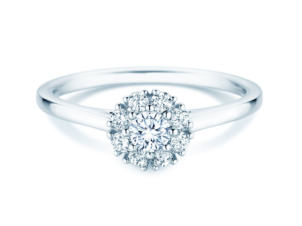 Diamantring Bloom in 9K Weißgold mit Diamanten 0,40ct G/SI