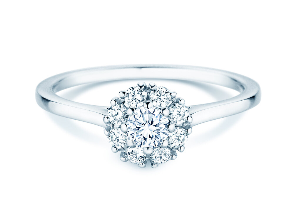 Diamantring Bloom in Platin 950/- mit Diamanten 0,49ct G/SI