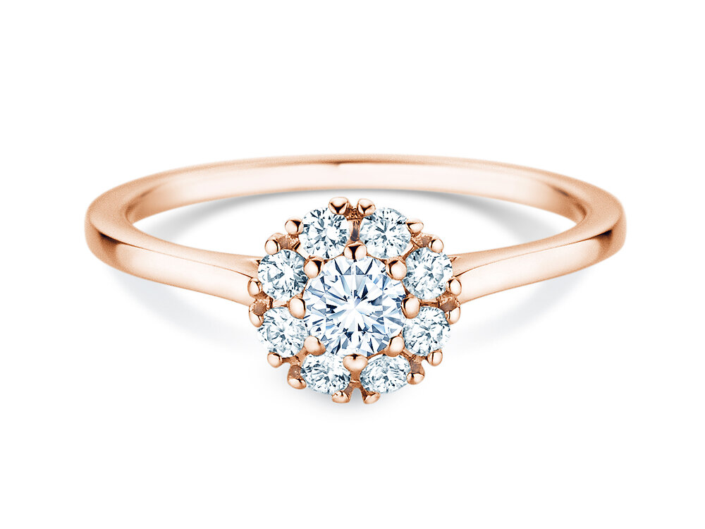 Diamantring Bloom in 9K Roségold mit Diamanten 0,49ct G/SI