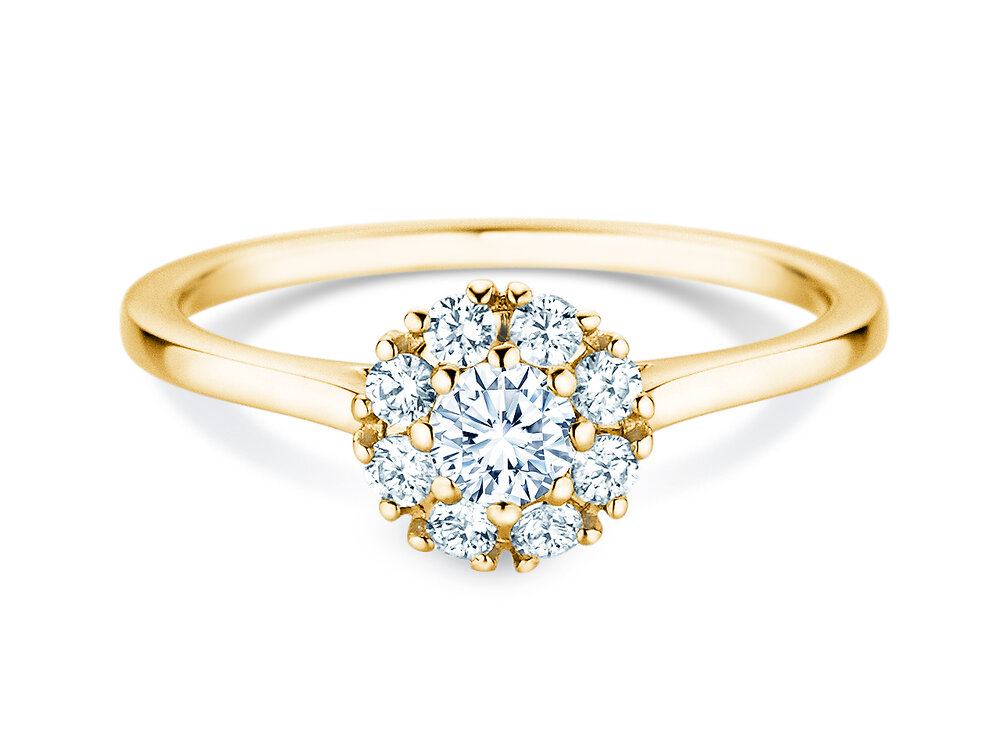 Diamantring Bloom in 9K Gelbgold mit Diamanten 0,49ct G/SI