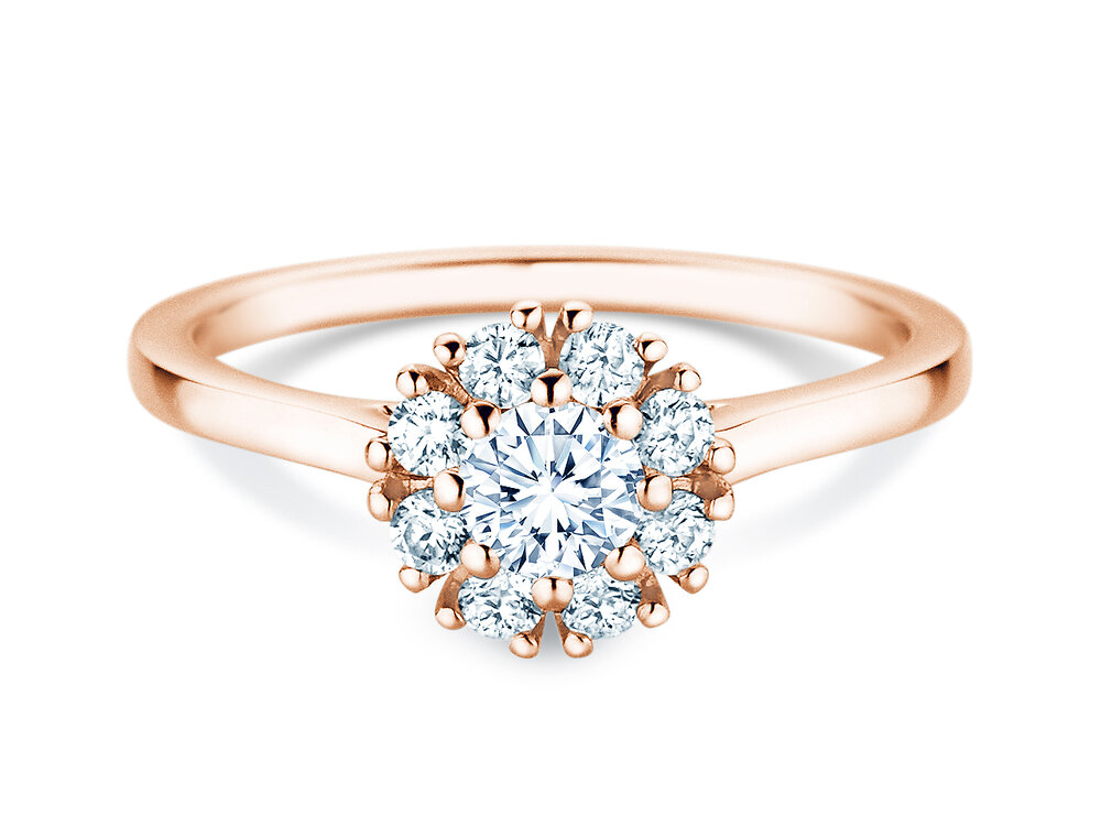 Diamantring Bloom in 9K Roségold mit Diamanten 0,62ct G/SI