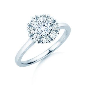Diamantring Bloom in Platin