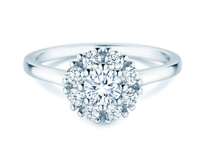 Diamantring Bloom in Platin