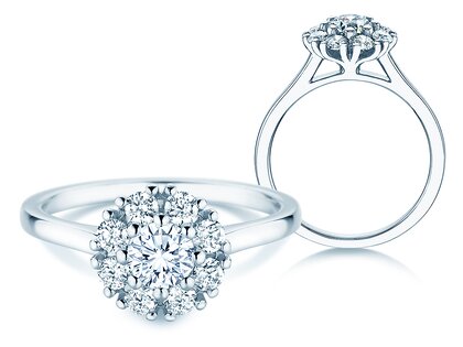 Diamantring Bloom in Platin