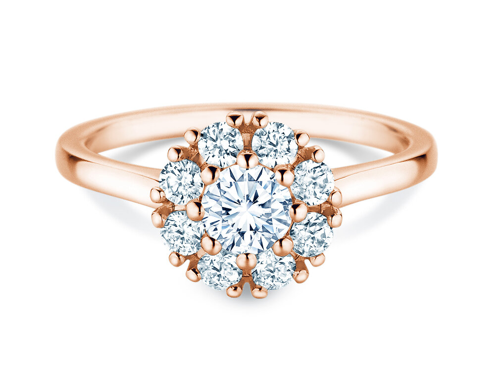 Diamantring Bloom in 9K Roségold mit Diamanten 0,90ct G/SI