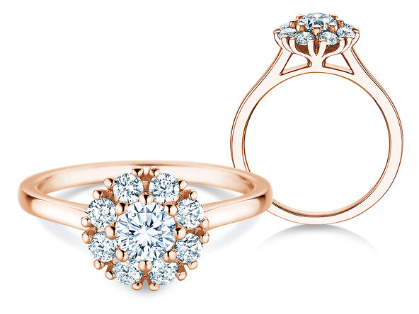 Diamantring Bloom in Roségold