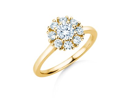 Diamantring Bloom in Gelbgold