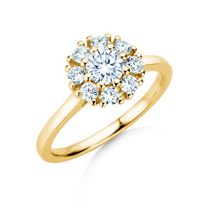 Diamantring Bloom in Gelbgold