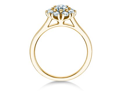 Diamantring Bloom in Gelbgold