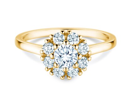Diamantring Bloom in Gelbgold