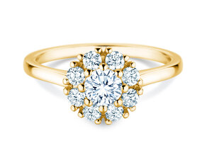 Diamantring Bloom in Gelbgold