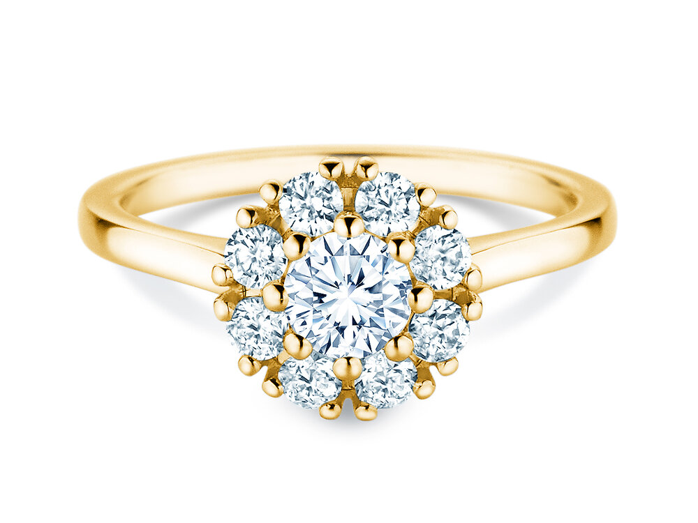 Diamantring Bloom in 9K Gelbgold mit Diamanten 0,90ct G/SI
