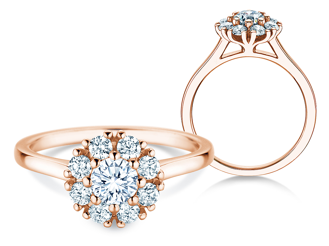 Diamantring Bloom in Roségold