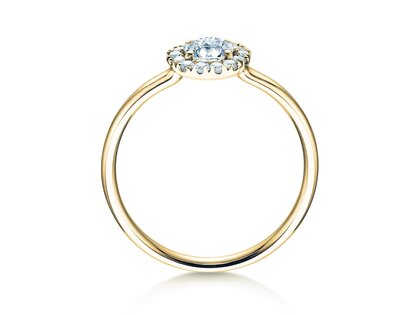 Diamantring Flower in Gelbgold