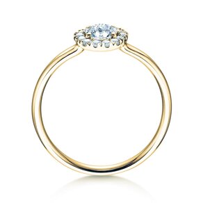 Diamantring Flower in Gelbgold