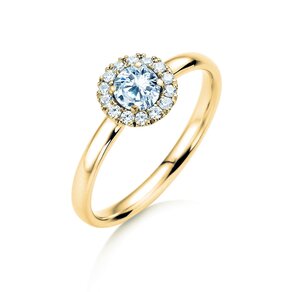 Diamantring Flower in Gelbgold