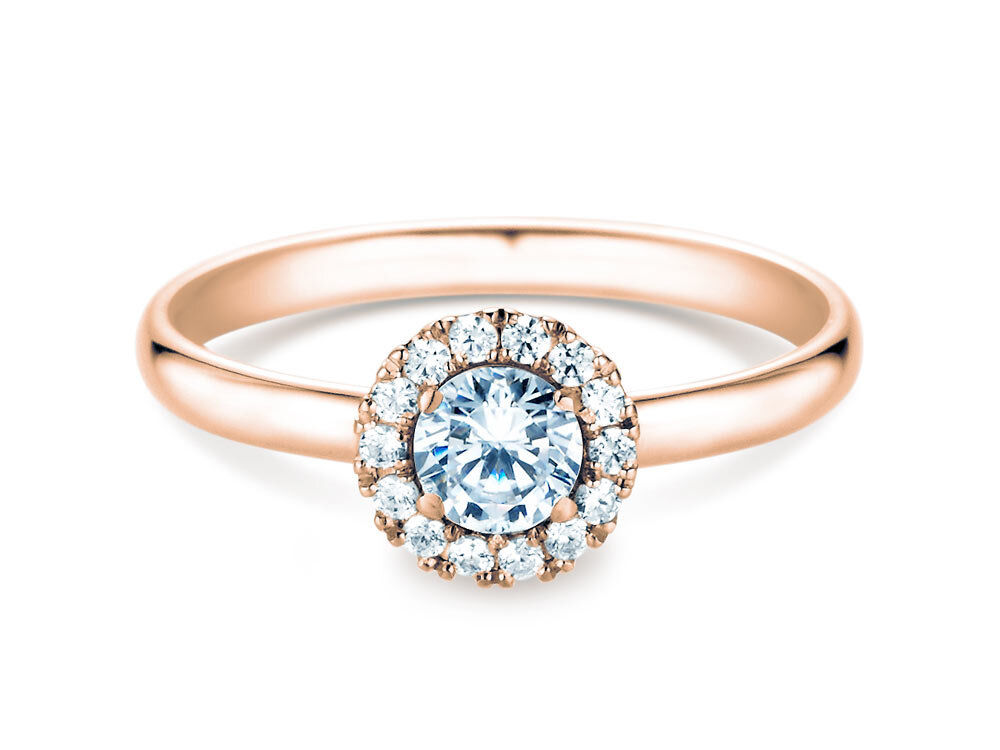 Diamantring Flower in 18K Roségold mit Diamanten 0,49ct G/SI